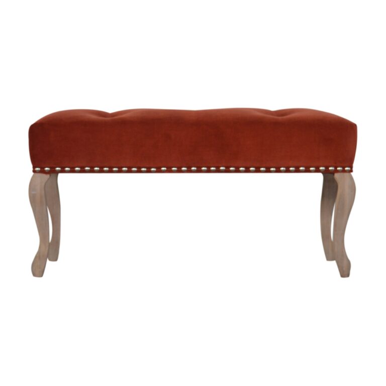 French Style Rust Velvet Bench for resale